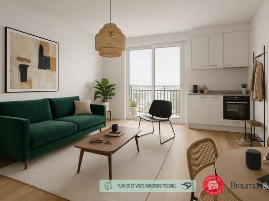 Appartement à vendre - neuf 227 900 € 2 pièces 1 chambre 37 m² 1er étage Quincy-sous-Sénart 91480