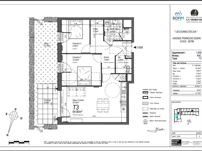 Maison à louer, 65m², CUCQ
