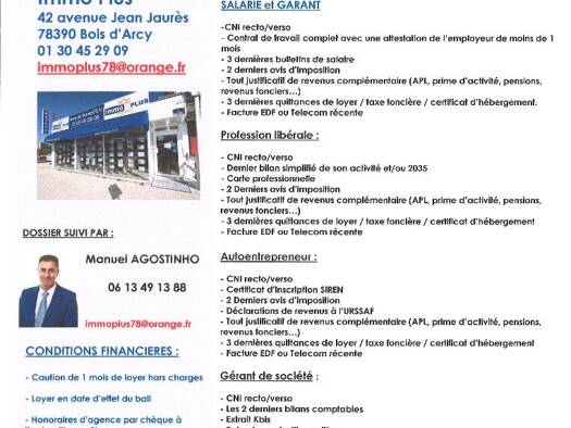 Appartement à louer 1 080 € 2 pièces 1 chambre 55 m² Étage 1/8 Parc Saint Cyr-Haut de Fontenay Fontenay-le-Fleury 78330