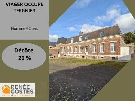 Maison en viager occupé Bouquet 100 680 € 11 pièces 7 chambres 344 m² 1 571 m² de terrain Fargniers Tergnier 02700