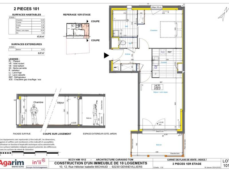 Maison à louer, 49m², GENNEVILLIERS