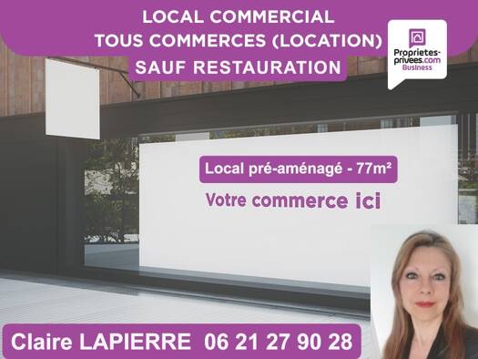 Local commercial à louer 1 090 € 77 m² de surface de vente Centre Rennes 35200