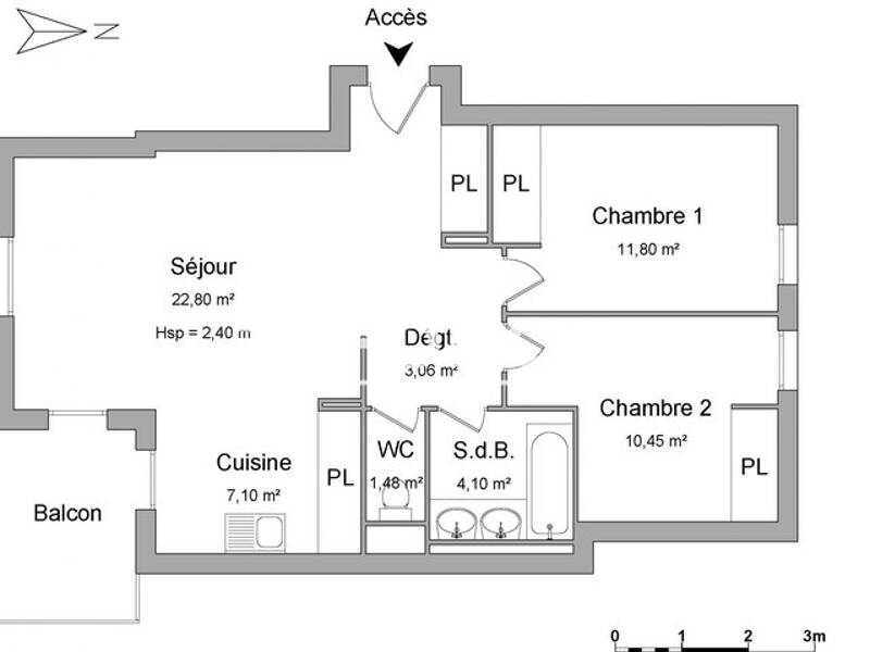 Maison à louer, 61m², PONT L'ABBE