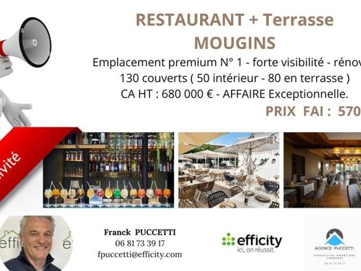 Activités diverses à vendre Fonds de commerce 570 000 € 2 pièces 220 m² de surface de vente Les Colles-Camp Lauvas-Font de l'Orme Mougins 06250