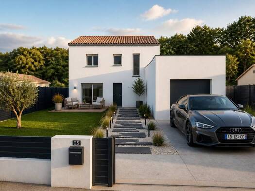 Terrain avec maison neuve à vendre 391 085 € 1 pièce 4 chambres 133,5 m² 715 m² de terrain Le Pellerin 44640