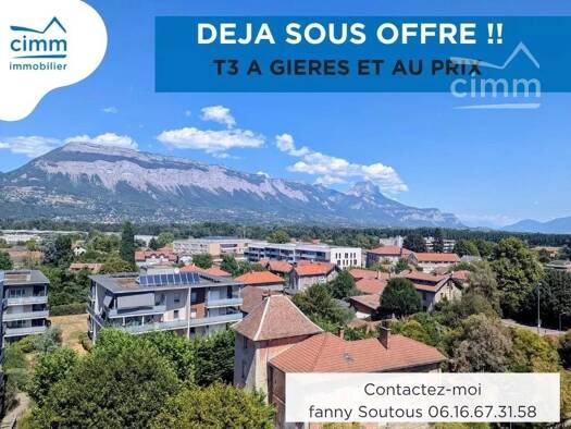 Appartement à vendre 179 000 € 3 pièces 53,45 m² Étage 6/7 Sud Gières 38610
