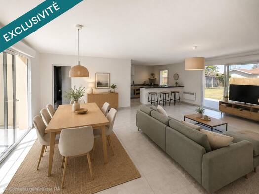 Maison de plain-pied à vendre 265 000 € 5 pièces 4 chambres 115 m² 1 023 m² de terrain Cussac-Fort-Médoc 33460