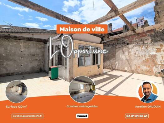 Maison à vendre 28 750 € 2 pièces 3 chambres 120 m² 80 m² de terrain Rural Fumel 47500
