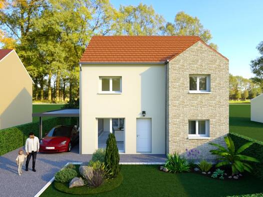 Terrain avec maison neuve à vendre 426 000 € 1 pièce 1 chambre 110 m² 538 m² de terrain Les Bruzacques Jouy-le-Moutier 95280