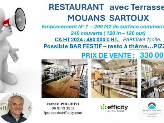 Boutique à vendre Fonds de commerce 330 000 € Grand'Piece-Les Plaines Mouans-Sartoux 06370