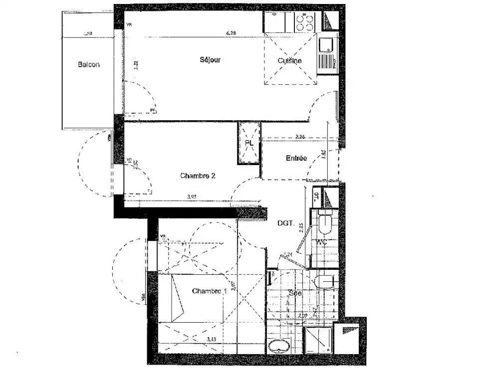 Maison à louer, 56m², COURCOURONNES