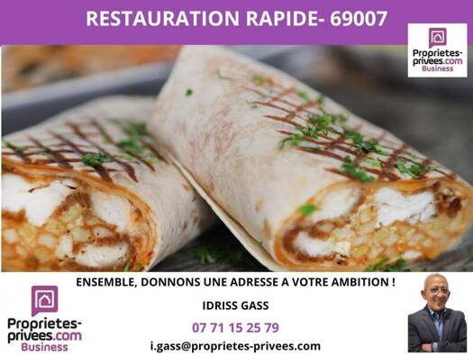 Restaurant à vendre Fonds de commerce 125 000 € 42 m² d'espace de restauration Lyon 7ème arrondissement 69007