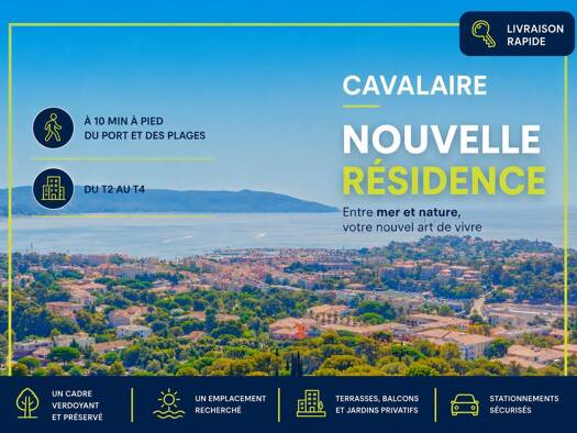 Appartement à vendre - neuf 287 000 € 2 pièces 1 chambre 43 m² dès le 30/09/2026 Sud Cavalaire-sur-Mer 83240