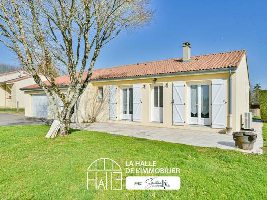 Maison de plain-pied à vendre 198 500 € 5 pièces 3 chambres 80,3 m² 1 068 m² de terrain Beaune les Mines Limoges 87280