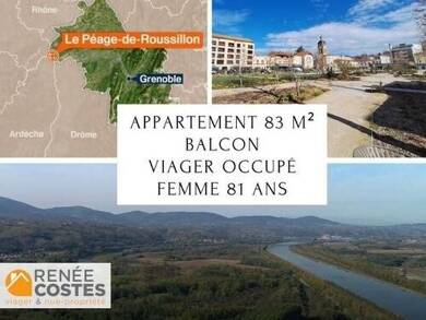 Appartement en viager occupé Bouquet 53 650 € 4 pièces 2 chambres 83 m² Étage 2/5 Ouest Le Peage de Roussillon 38550