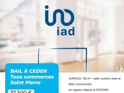 Boutique à vendre 37 500 € 66 m² de surface de vente Saint-Pierre 97410