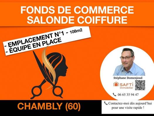 Boutique à vendre Fonds de commerce 220 000 € 5 pièces 108 m² de surface de vente Est Chambly 60230