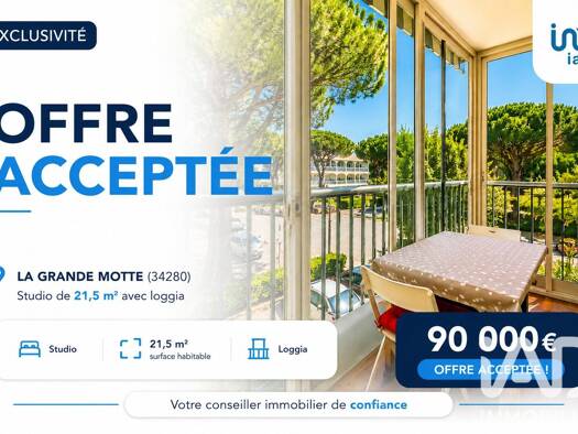 Appartement à vendre 95 000 € 1 pièce 21,5 m² 3 étages Centre La Grande-Motte 34280