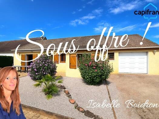 Maison de plain-pied à vendre 186 000 € 5 pièces 3 chambres 100 m² 730 m² de terrain Crissey 71530