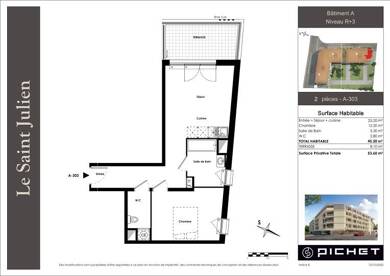 Appartement à louer 650 € 2 pièces 1 chambre 45,5 m² 3ème étage Basses Ferrailles-Jas Cavaillon 84300