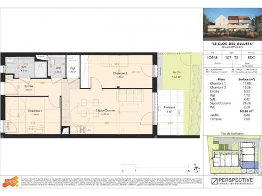 Appartement à vendre - neuf 301 300 € 3 pièces 2 chambres 63 m² dès le 01/07/2027 Les Alluets-le-Roi 78580