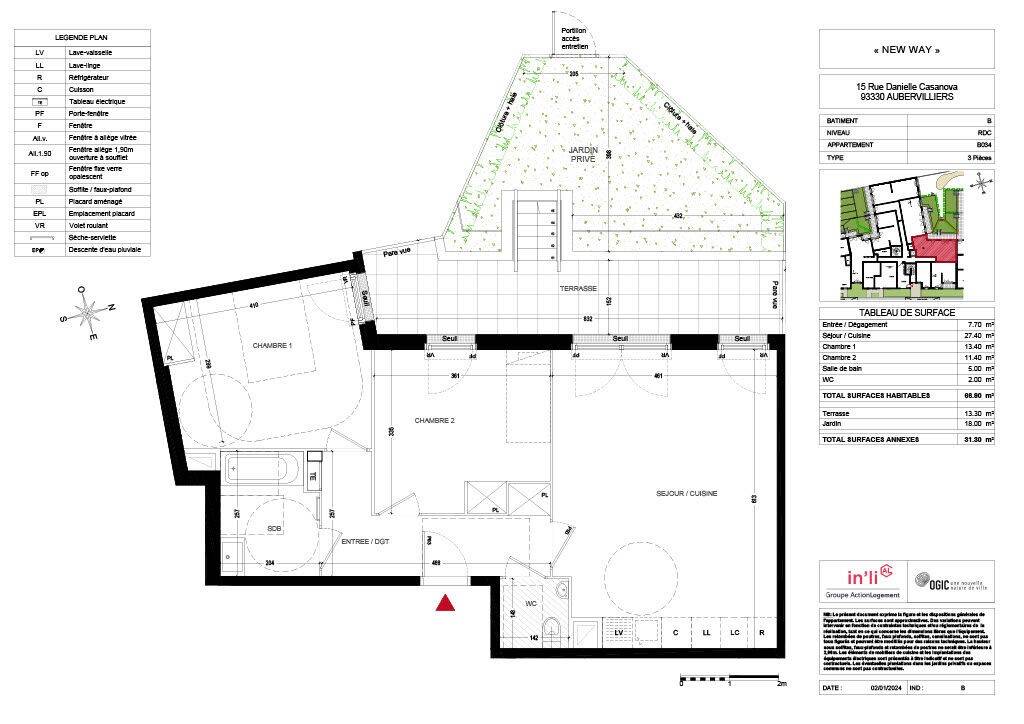 Maison à louer, 67m², AUBERVILLIERS