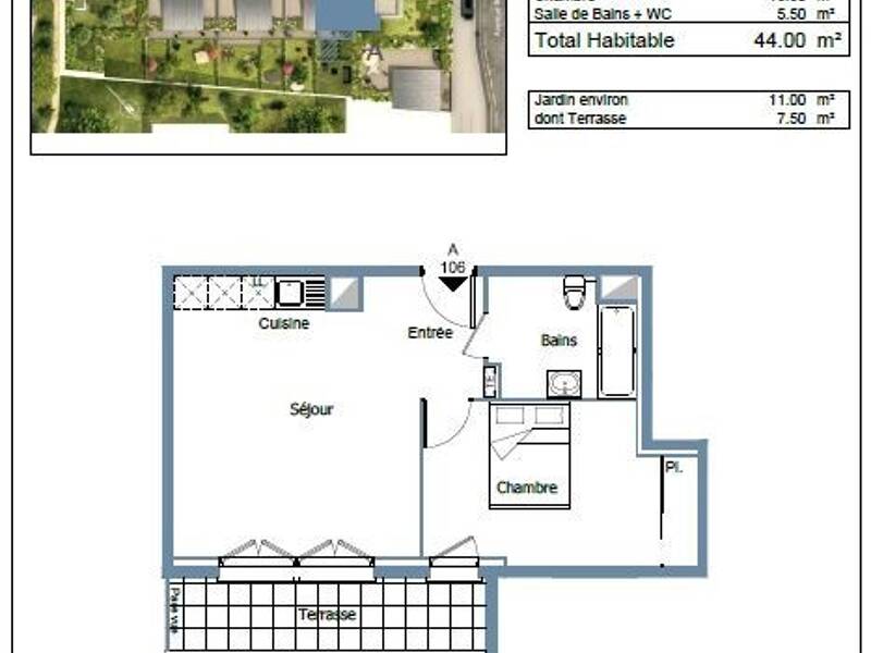 Maison à louer, 44m², CHAVILLE