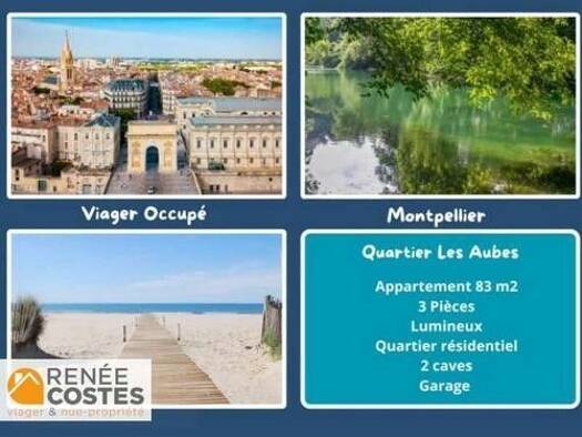 Appartement en viager occupé Bouquet 103 800 € 3 pièces 2 chambres 83 m² RDC/3 Pompignane Montpellier 34000