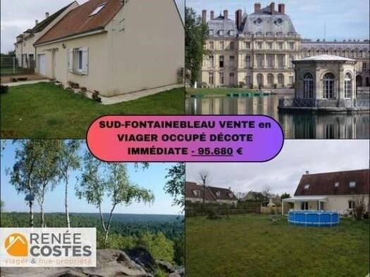 Maison en viager occupé Bouquet 82 100 € 6 pièces 4 chambres 102 m² 804 m² de terrain Forêt de Fontainebleau Fontainebleau 77300