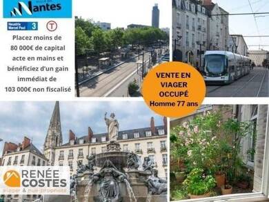 Appartement en viager occupé Bouquet 66 630 € 4 pièces 2 chambres 81 m² RDC/4 Tortière - Donatien Nantes 44000