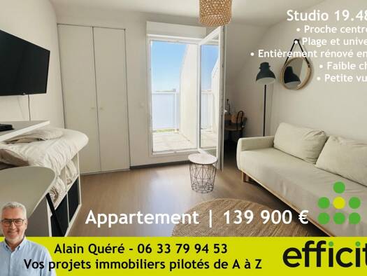 Appartement à vendre 139 900 € 1 pièce 19,48 m² Étage 3/3 Les Minimes-Tasdon La Rochelle 17000