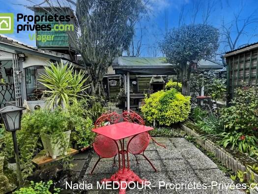 Maison en viager occupé Bouquet 188 750 € 3 pièces 2 chambres 62 m² 300 m² de terrain Grenouillère-Marnois-Rive de Marne Noisy-le-Grand 93160