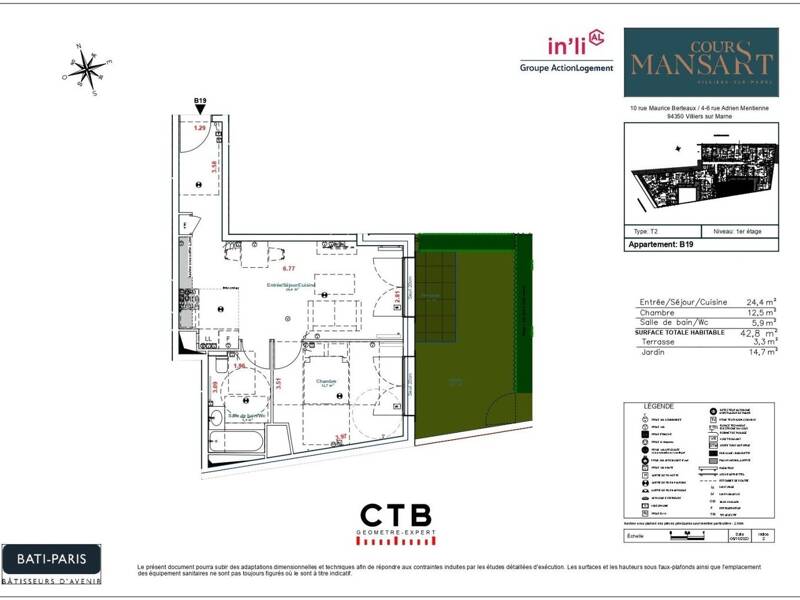 Maison à louer, 43m², VILLIERS SUR MARNE