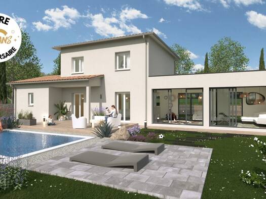 Terrain avec maison neuve à vendre 255 400 € 5 pièces 4 chambres 104 m² 300 m² de terrain Saint-Paul-de-Varax 01240