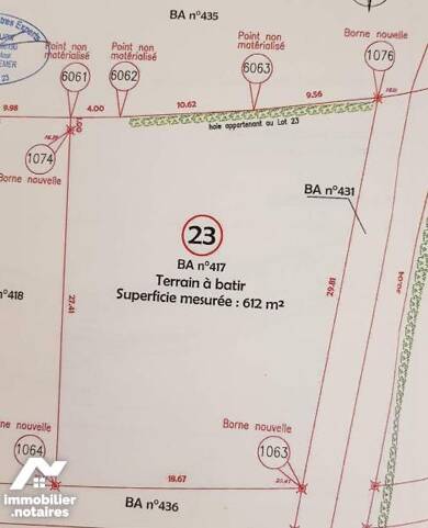 Terrain constructible viabilisé à vendre 49 512 € 612 m² de terrain Pont Audemer 27500