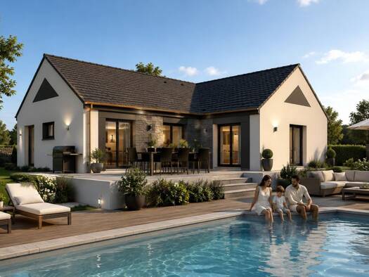 Terrain avec maison neuve à vendre 196 531 € 6 pièces 4 chambres 94 m² 448 m² de terrain Châteauneuf-en-Thymerais 28170