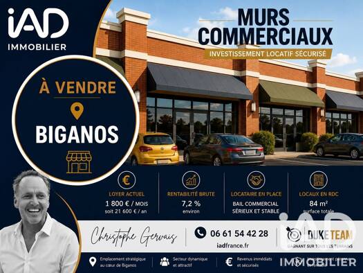 Local commercial à vendre 299 500 € 84 m² de surface de vente Ouest Biganos 33380