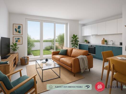 Appartement à vendre 284 000 € 2 pièces 1 chambre 45 m² Nord La Gaude 06610