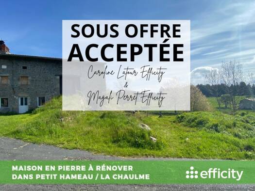Maison à vendre 55 000 € 1 pièce 1 chambre 57 m² 230 m² de terrain La Chaulme 63660
