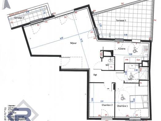 Appartement à louer 2 133 € 3 pièces 2 chambres 76,1 m² Étage 4/4 Centre Ville-Jean Moulin-Beaumont Montreuil 93100