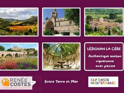 Maison en viager occupé Bouquet 96 250 € 6 pièces 5 chambres 170 m² Lézignan-la-Cèbe 34120