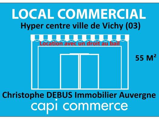 Local commercial avec bail commercial 246 400 € 100 m² de surface de vente Thermal-Vieux-Vican Vichy 03200