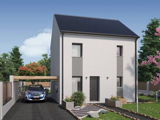 Terrain avec maison neuve à vendre 227 963 € 4 pièces 3 chambres 76 m² 403 m² de terrain Kerihouais Hennebont 56700