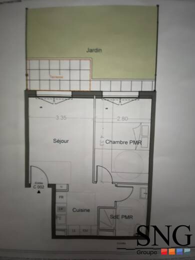 Appartement à louer 693 € 2 pièces 1 chambre 40,7 m² RDC Bord de Seine Bougival 78380