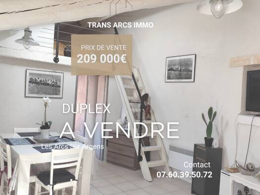 Duplex à vendre 209 000 € 4 pièces 2 chambres 80 m² Étage 2/2 Centre Les Arcs 83460