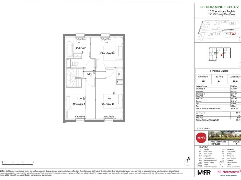 Maison à louer, 82m², FLEURY SUR ORNE