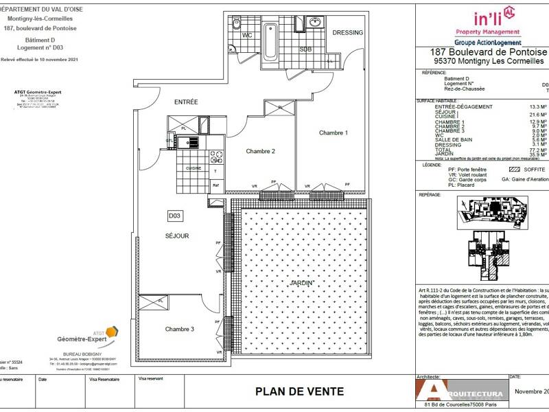 Maison à louer, 77m², MONTIGNY LES CORMEILLES