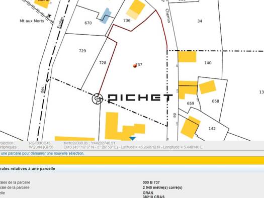 Terrain constructible à vendre 318 000 € 2 945 m² de terrain Cras 38210
