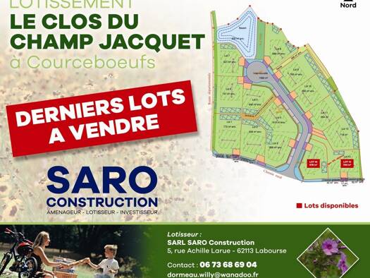 Terrain constructible viabilisé à vendre 43 500 € 744 m² de terrain Courcebœufs 72290