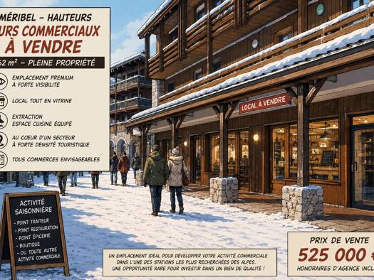 Local commercial à vendre 525 000 € 62 m² de surface de vente Méribel-Les-Allues Les Allues 73550